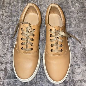 Nisolo Elayna Leather Sneaker (tan, size 8.5)